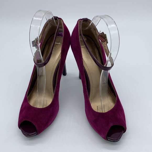 BCBGeneration Fuchsia Suede Ankle Strap Heels - Picture 3 of 10